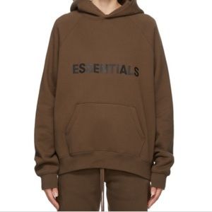 ESSENTIALS brown hoodie SSENSE